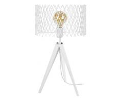Tosel 65641 Lampe à Poser, 1 Lumière, Bois, E27, 40 W, Blanc, 30 x 54 cm