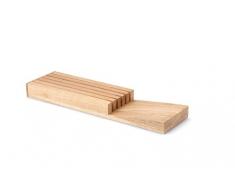 Continenta Bloc Ã Couteaux pour tiroir en Bois de Caoutchouc Couteaux Support, tiroirs Bloc Ã Couteaux pour 5Â Couteaux, Dimensionsâ¯: 39Â x 11Â x 3,5Â cm (sans Couteau)