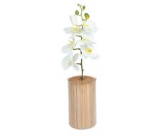 COOKUT GAR01 Bloc Porte Couteaux Forme de Vase avec OrchidÃ©e Verre/Bambou