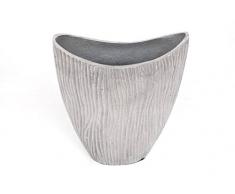 Sukima Decor Onda Vase, métal, Argent, 26 cm