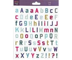 NOUVELLES IMAGES 75007598 Lettres de lAlphabet Mini Autocollants Papier Multicolore 14,5 x 7,5 x 0,1 cm