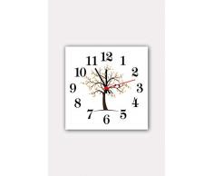 Bonamaison Horloge Murale en MDF, Multicolore, 30 x 30 cm