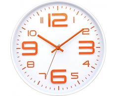 BUVU ZH09817A Horloge Murale, Plastique, weiÃ, 30 x 30 x 5 cm