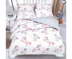 Sleep Down Parure de lit Double en Coton Blanc/Multicolore