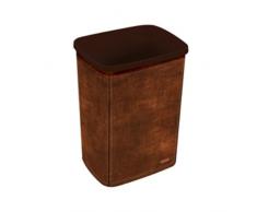 CURVER | Poubelle à papier 25L - Décor Cuir, Marron, Inside Refuse, 25,1x32,3x39 cm