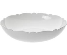 Alessi Mw01/38 Dressed Saladier à dessert en Porcelaine Blanche avec Décoration en Relief