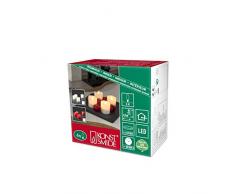 Konstsmide 1977-550 4 Bougies Cire Véritable + Interrupteur + 4 LED Blanc Chaud 3 V