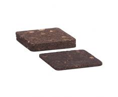 Zeller 2056619 Lot de 4 Dessous de Verre en liÃ¨ge 9,5x9,5cm en Brun, Autre