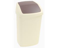 CURVER | Poubelle Swing 50L, Ivoire/Moka, Inside Refuse, 39,3x34x66,8 cm