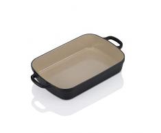 Le Creuset, Plat Signature Rectangulaire en Fonte Ãmaillée, 33 cm, Compatible avec Toutes Sources de Chaleur (Induction Incluse), Volume : 4.9 L, 3.85 kg, Noir