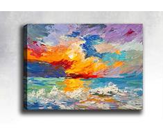 Bonamaison Peinture sur toile, multicolore, 40 x 60 cm - ConÃ§u et fabriquÃ© en Turquie