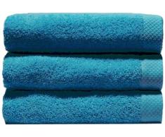Home Basic - Lot de 3 Serviettes Eponge, 33x50 cm Serviette invité, 50x100 cm, Drap de Bain 70x140 cm, Couleur Turquoise
