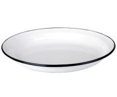 Ibili 912932 Assiette en acier Ã©maillÃ© vitrifiÃ© Blanche 32 cm