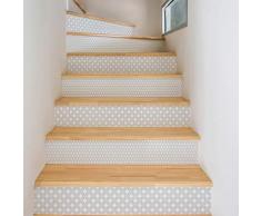 Ambience Sticker Adhésifs Escalier carrelages Scandinaves | Sticker Autocollant Contremarche Carreaux de Ciment Ambience Sticker Contremarche carrelages 15 x 105 cm - 2 Bandes