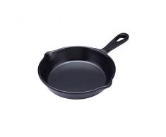 Kitchen Craft Mini Fonte en Fer forgÃ© Plat de Service avec poignÃ©e, 17,5Â Cm-Round PoÃªle Ã Frire Style, MÃ©lamine, Noir, 17.5Â x 25.5Â x 3.5Â cm