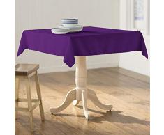 La Nappe Carrée en Lin Polyester en Popeline, Polyester, Violet, 147.30000000000001 x 147.30000000000001 x 0.04 cm