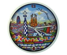 Nadal Horloge Moyen Gaudi Espagne, Multicolore, 20Â x 20Â x 3,45Â cm