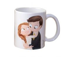 Mopec Pop & Fun Tasse en Porcelaine Motif Couple enlacÃ© Multicolore 8,1Â x 8,1Â x 9,5Â cm
