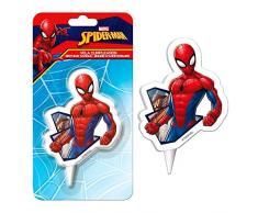 Spiderman 346187 Bougie Figurine 2D, Cire, Multicolore, 5 x 2 x 8 cm