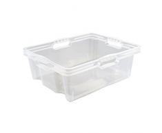Keeeper Boîte de Rangement avec Poignées Intégrées, Dimensions : L, 43 x 35 x 15 cm, 16 l, Franz, Transparent