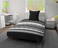 Intemporel Couette ImprimÃ©e 140x200 cm MosaÃ¯que Anthracite, Polyester, Gris, 140x200 cm