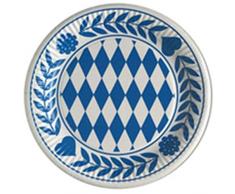100 Assiettes en Papier/Carton - ÃË 23cm Oktoberfest/Bleu de BaviÃ¨re