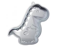 Kitchen Craft SDICPANDINOSAUR Moule Ã GÃ¢teau Dinosaure Forme, Aluminium, Argent, 9 x 12 x 16 cm