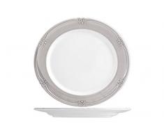 H&H Siena Assiette Dessert faience, 20 cm, Gris, 1 PiÃ¨ce