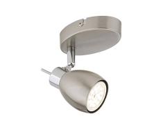 Briloner Leuchten 2895-012 Applique LED, plafonnier, Spots, Lampe Salon,orientable, MÃ©tal, GU10, 5 W, Nickel Mat