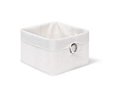 Relaxdays Corbeille Panier de rangement Housse amovible poignée Boîte de stockage étagère armoire H x l x P 20 x 31 x 31 cm- blanc