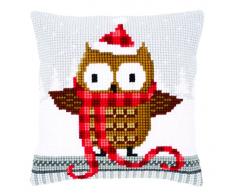 Kit coussin au point de croix Hibou avec chapeau