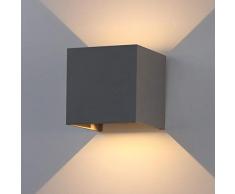 K-Bright ampoules murales LED 12W moderne Ã©tanche IP65 LED Ã©clairage mural Gris foncÃ© rÃ©glable