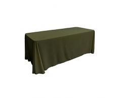 La Nappe Rectangulaire en Lin Polyester en Popeline, Polyester, Vert Olive, 228.6 x 335.3 x 0.04 cm