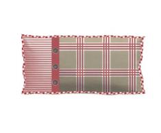 At Home With Marieke Natural Check Coussin Rouge 30 x 60