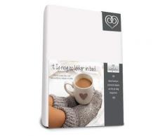 Bed-Fashion Stretch de, Un Drap-Housse en Flanelle, Blanc, lit Simple, 80Â x 200Â cm