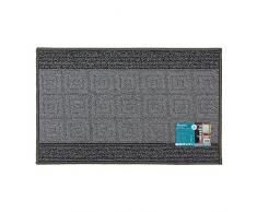 JVL Palmero Lavable en Machine Envers en Latex rayé Paillasson, Gris/Noir, 80 x 50 x 0.5 cm