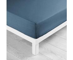 douceur dintÃ©rieur drap housse 2 personnes 160x200 cm lina bleu nuit