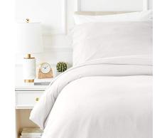 AmazonBasics Parure de lit avec housse de couette en flanelle 140 x 200 cm/65 x 65 cm x 1, Beige