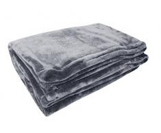 Couverture Polaire Polyester Acier 220 x 240 cm - POYET MOTTE - Gamme MICROFLANELLE