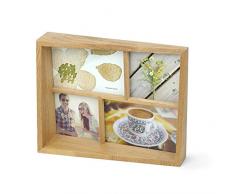 UMBRA Edge Multi Frame. Cadre photo multivues Edge, en bois, pour 4 photos dont 2 de 10x15cm et 2 de 10x10cm. Coloris bois naturel.
