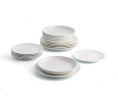 Bidasoa Angelo Service de table en porcelaine blanche 18 piÃ¨ces complet et moderne (assiettes plates, creuses et dessert)