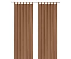 heimtexland Rideau décoratif avec Passants et Passants Marron Nougat 245 x 140 cm