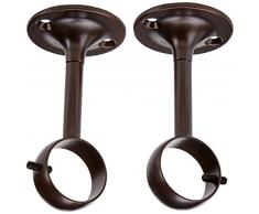 AmazonBasics Support de plafond réglable pour tringle à rideau, Lot de 2, Bronze