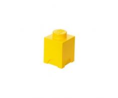Brique de rangement LEGO 1 plot, Boîte de rangement empilable, 1,2 l, jaune