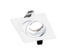 SEBSON Spot encastrable orientable Type 9 incl. Culot GU10, pivotant, Aluminium, blanc, carre, LED / Halogene
