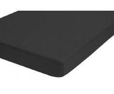 Biberna 77640/700/340 Drap Housse Elastique Adapté aux Matelas de 25 cm à 35 cm dEpaisseur pour un Lit Simple Noir 90 x 190 cm à 100 x 200 cm