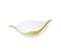 Koziol 3692100 Saladier avec Couverts Leaf 3l Blanc/Vert, Plastique, 30,9x46,6x10,7 cm
