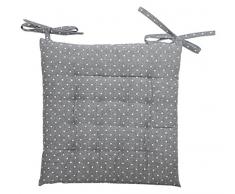 Soleil docre Dessus de Chaise capitonnÃ© en Coton Emilie, Gris, 40 x 40 x 5 cm