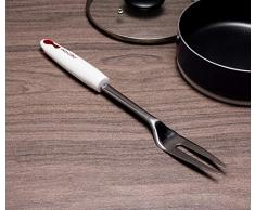 PEDRINI Lillo Fourchette à Viande en Acier Inoxydable, 370 x 65 x 25 cm, Finition Miroir, Blanc/Acier