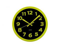 Technoline WT 7420Â Moderne, organiques schrille Horloge Murale avec Cadre en Plastique, Ã¸ 25,5Â cm, Clair, Plastique, Vert, 25,5Â x 4Â x 25,5Â cm